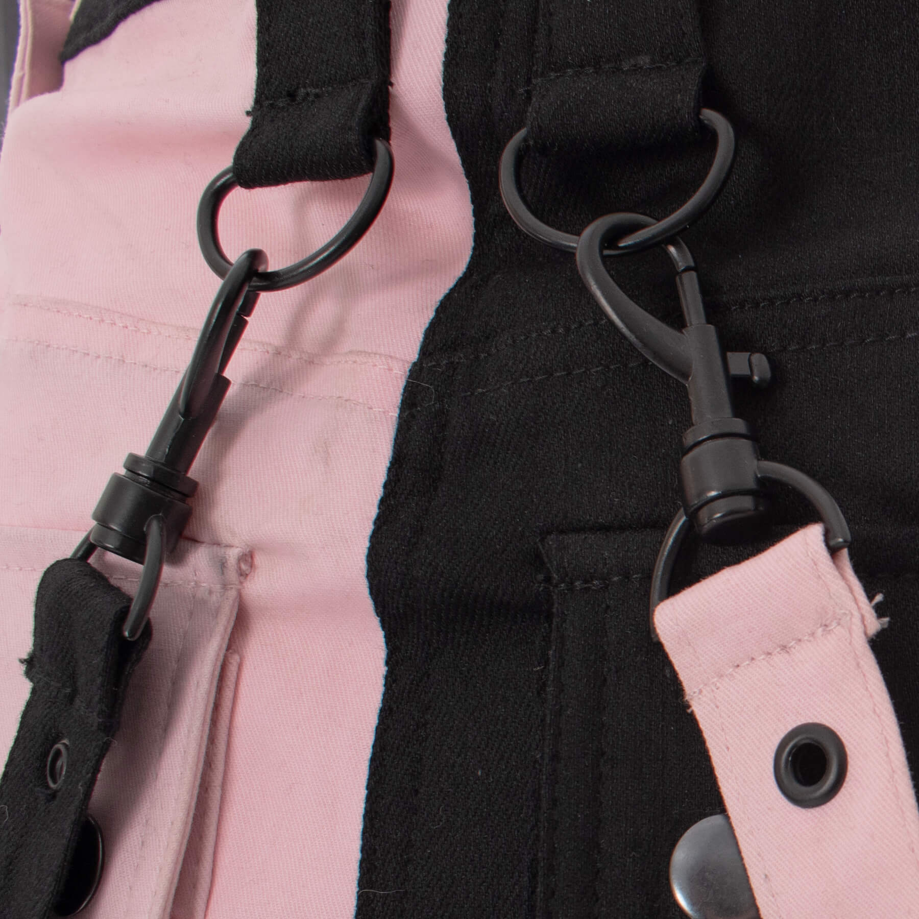 Gothic Mini Skirt Black Pink Strap Detail Chemical Black