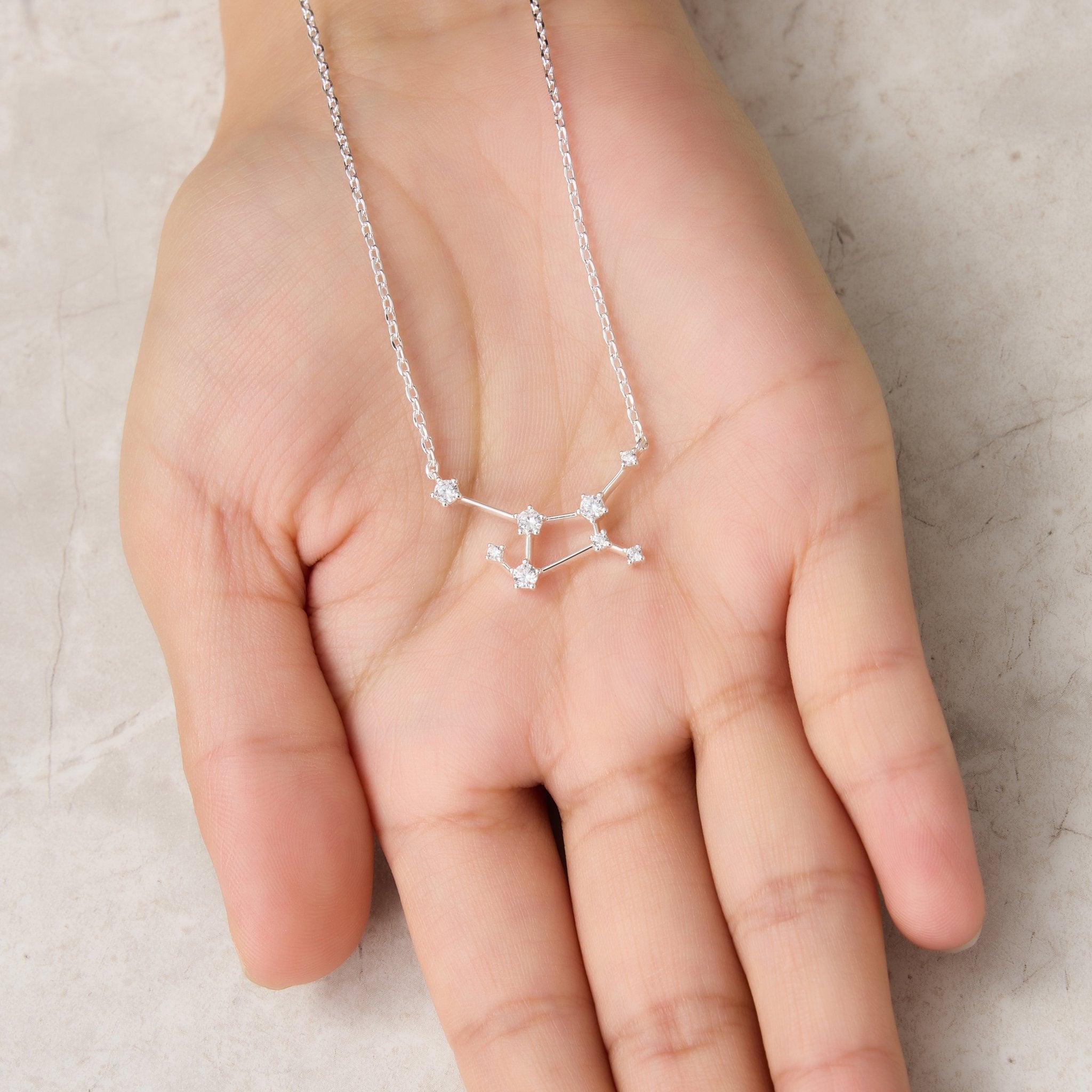 Virgo Star Sign Zodiac Constellation Necklace and Quote Card with Zircondia® Crystals