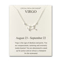 Virgo Star Sign Zodiac Constellation Necklace and Quote Card with Zircondia® Crystals
