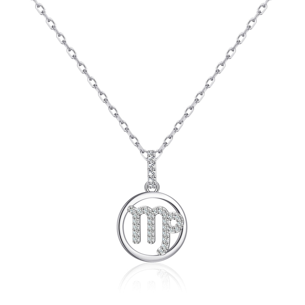 Virgo Star Sign Zodiac Necklace and Quote Card with Zircondia® Crystals
