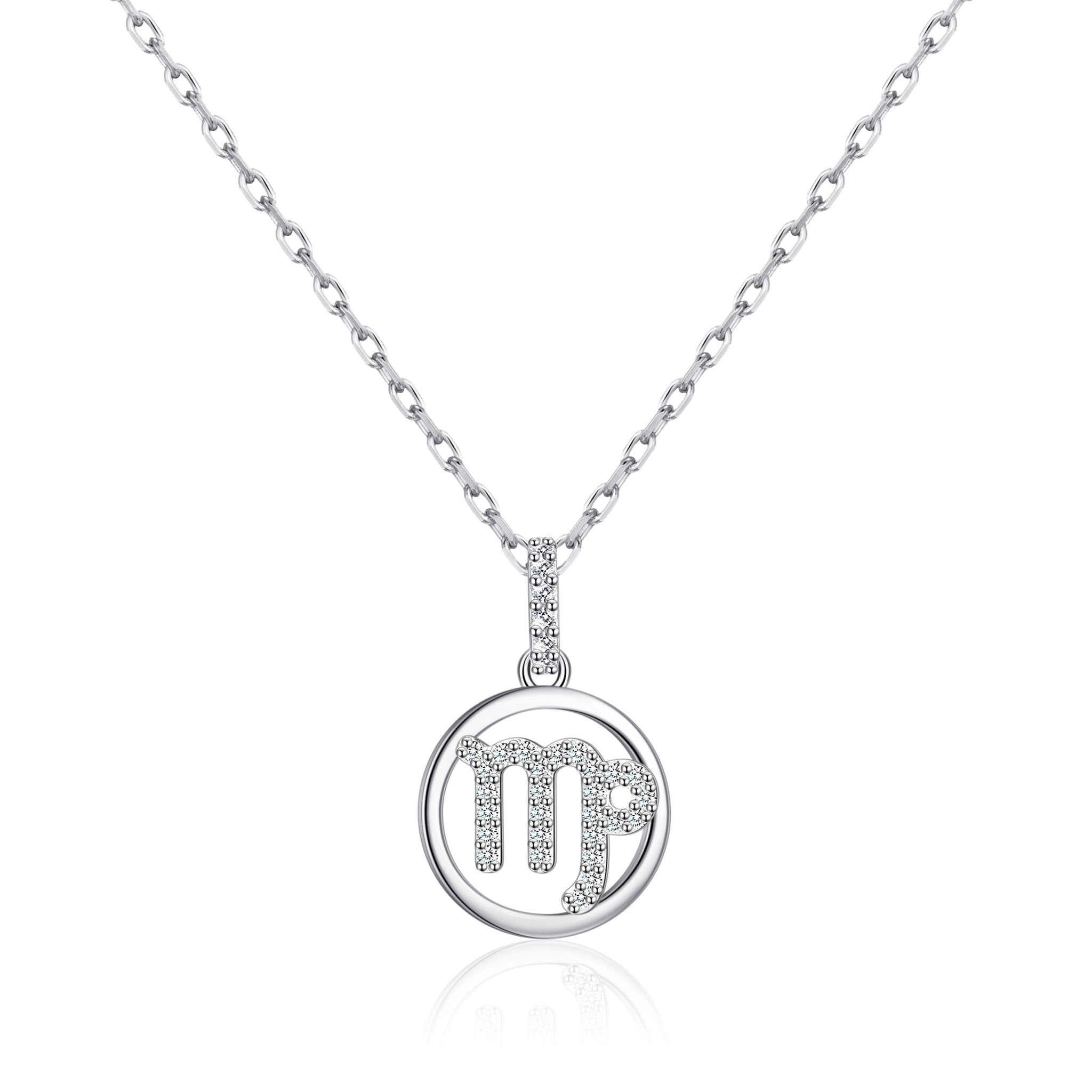 Virgo Star Sign Zodiac Necklace and Quote Card with Zircondia® Crystals