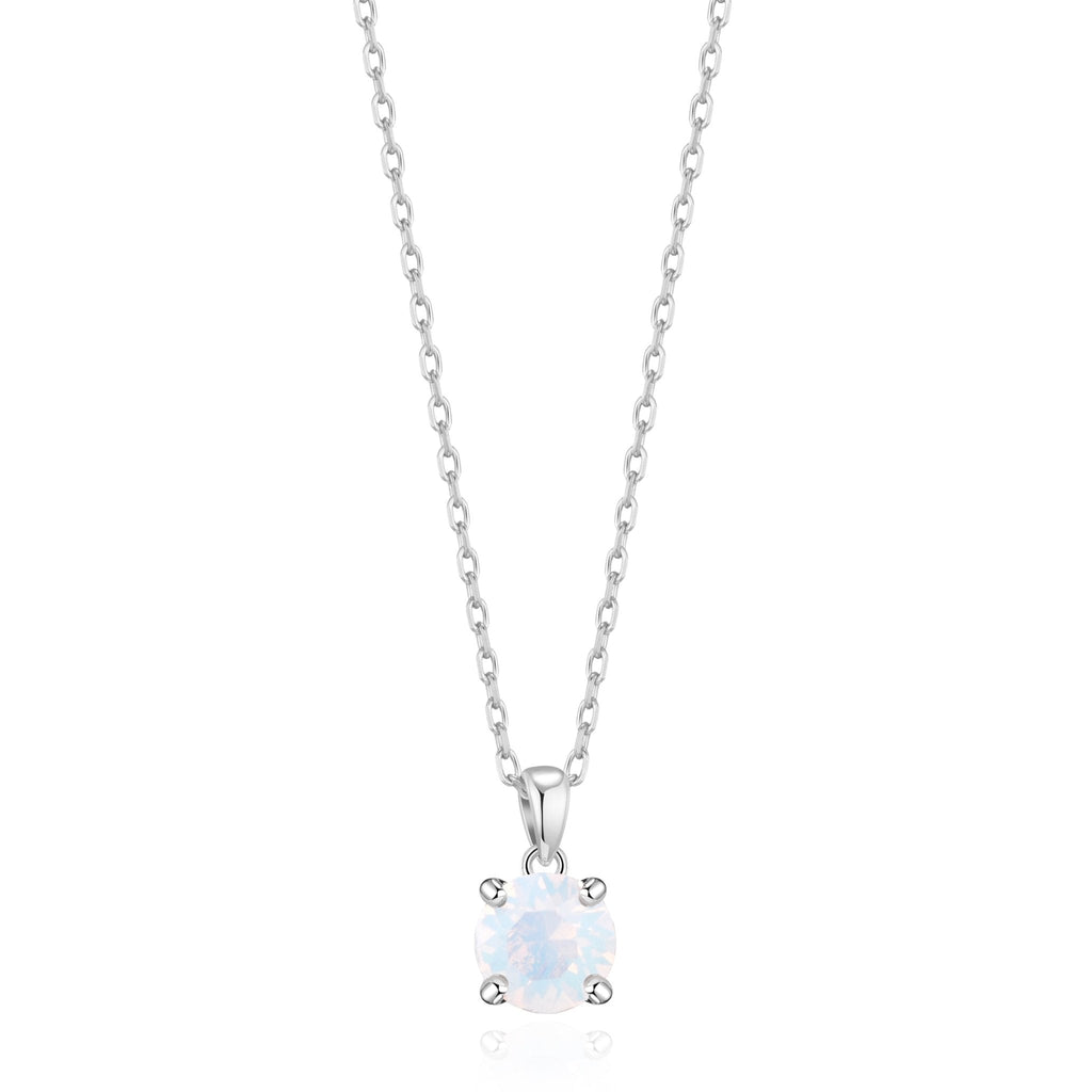 White Opal Necklace Created with Zircondia® Crystals