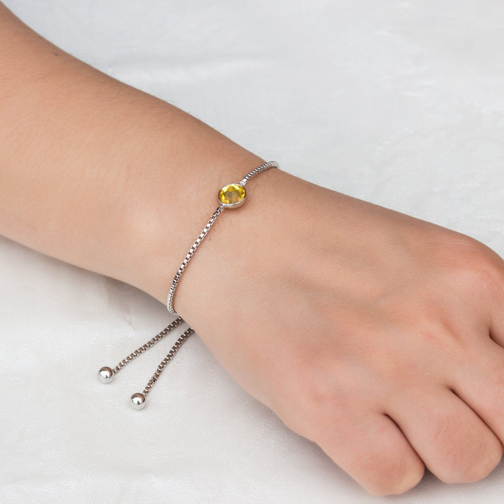 Yellow Crystal Bracelet Created with Zircondia® Crystals