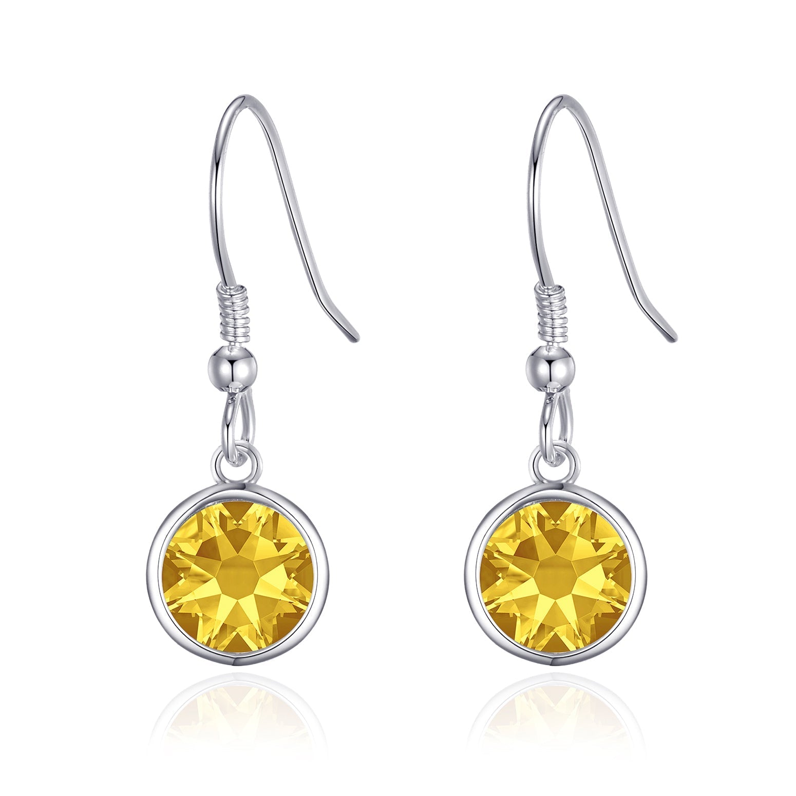Yellow Crystal Drop Earrings Created with Zircondia® Crystals
